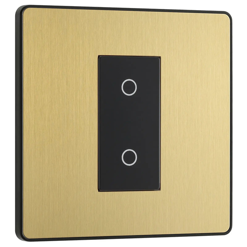 BG Electrical Evolve Satin Brass - Single, 2 way touch, 200W, master