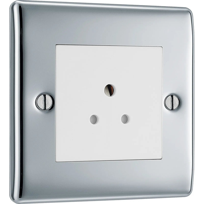 BG Electrical Nexus Metal Polished Chrome - 2A, Single, unswitched, round pin