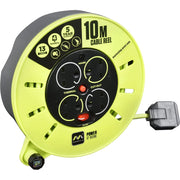 Masterplug Pro XT - 10m, 4 Sockets, 13A, Grey + Green