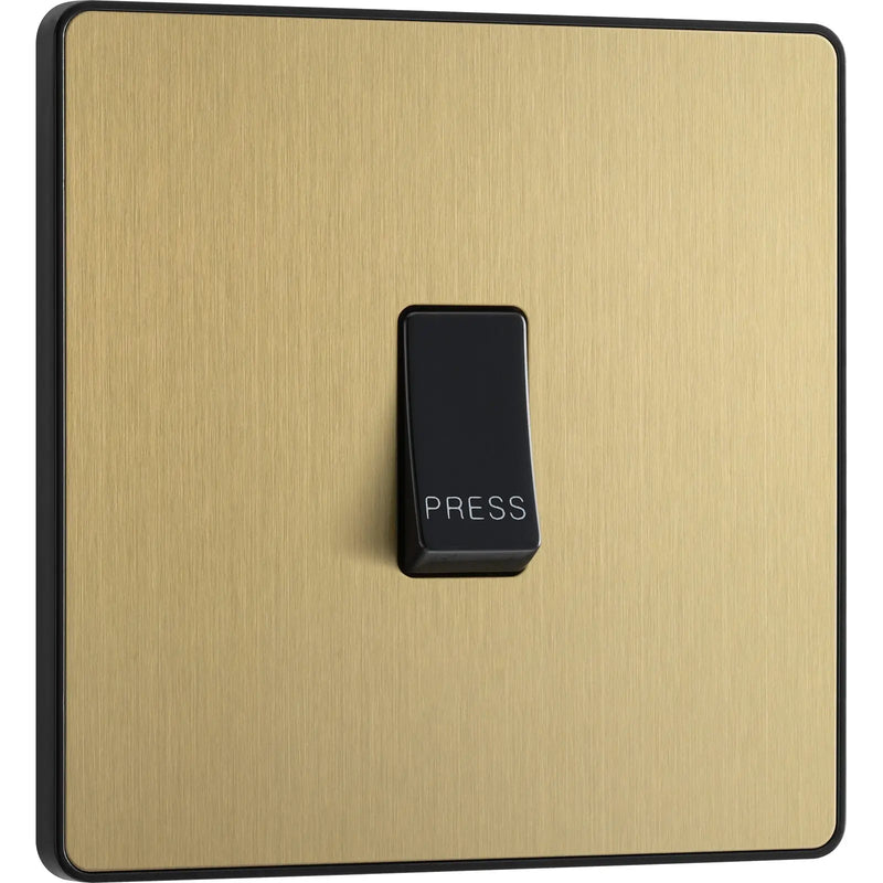 BG Electrical Evolve Satin Brass - Single, bell push switch