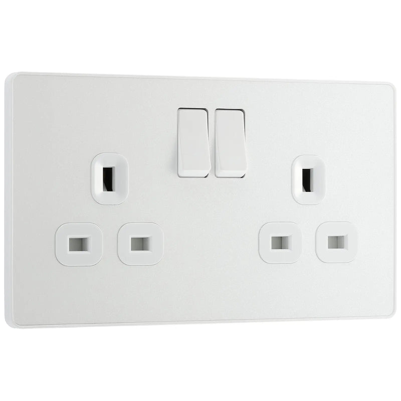 BG Electrical Evolve Pearlescent White - Double, switched, single pole