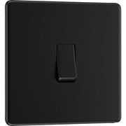 BG Electrical Flatplate Screwless Matt Black - Single 2 way switch