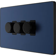 BG Electrical Evolve Matt Blue - Triple, 2 way push 200W
