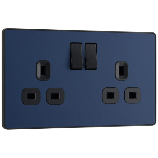 BG Electrical Evolve Matt Blue - Double, switched, single pole