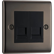 BG Electrical Nexus Metal Black Nickel - Double, telephone socket, secondary