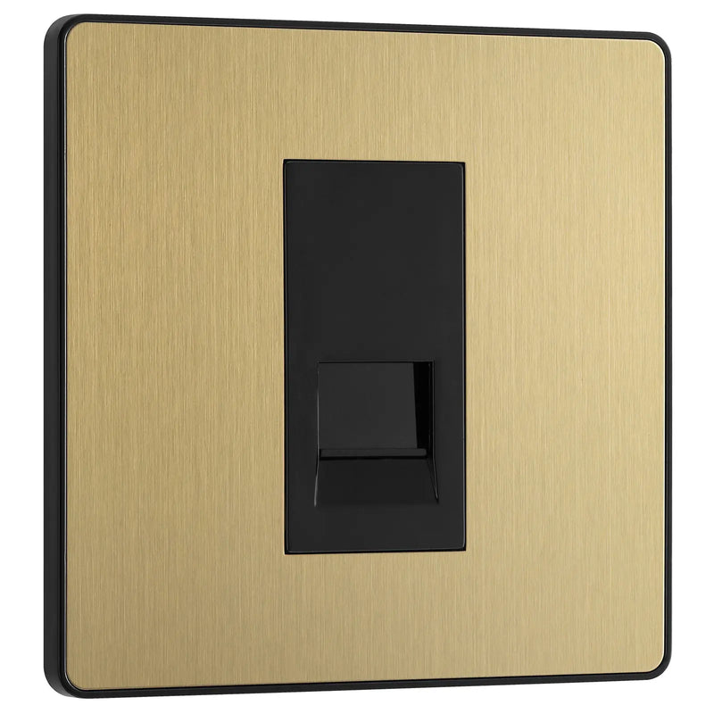 BG Electrical Evolve Satin Brass - Single, telephone socket, master