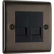 BG Electrical Nexus Metal Black Nickel - Double, telephone socket, master