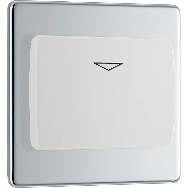 BG Electrical Flatplate Screwless Polished Chrome - Hotel key card switch