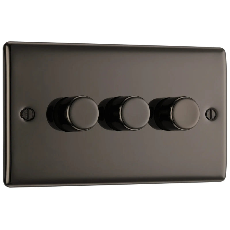 BG Electrical Nexus Metal Black Nickel - Triple, 2 way push 200W
