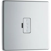 BG Electrical Flatplate Screwless Polished Chrome - Unswitched and fused