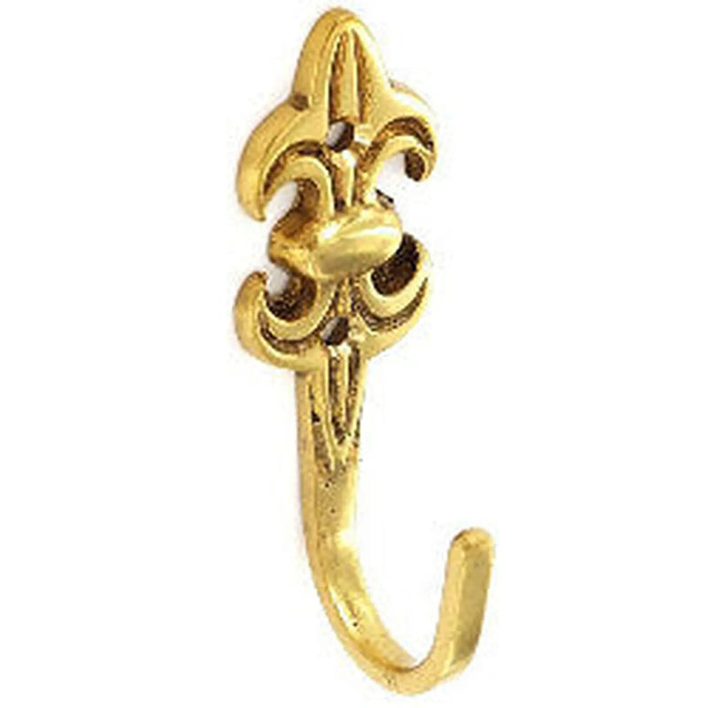 Securit Brass Tieback Hooks Fleur-De-Lys (2) 75mm - Pack of 5