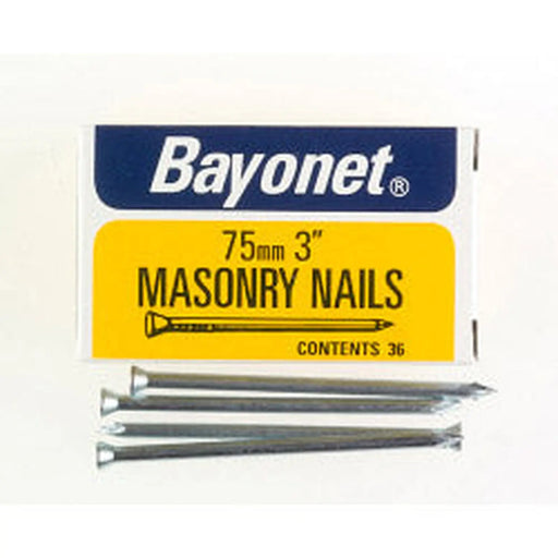 Bayonet Masonry Nails - Zinc Plated (Box Pack) 75mm