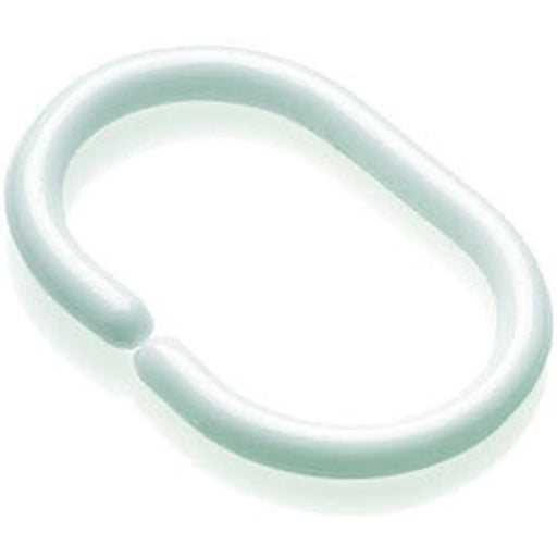 Croydex Shower Curtain 'C' Rings (Pack of 12) White