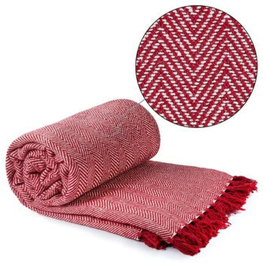 Bellissimo Herringbone Throw 90x100cm Red