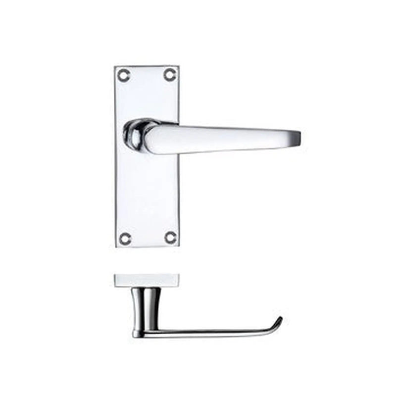 Maxus Flat Lever on Latch Backplate Plain - Chrome Plate
