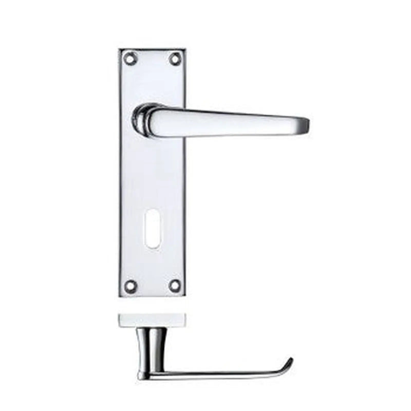 Maxus Flat Lever on Latch Backplate Mortice - Chrome Plate