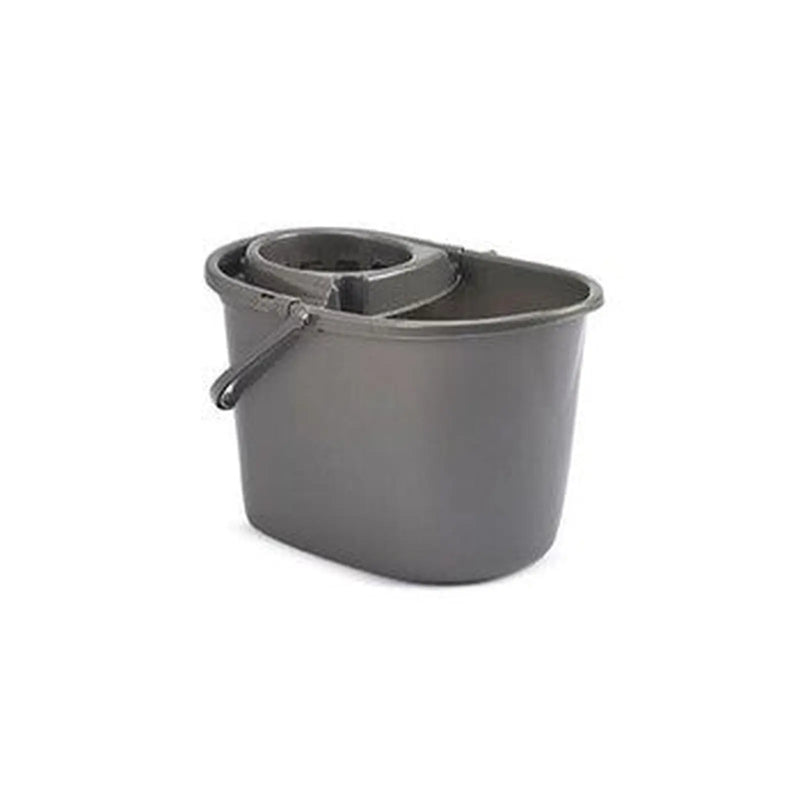 whitefurze 15L Deluxe Mop Bucket Silver