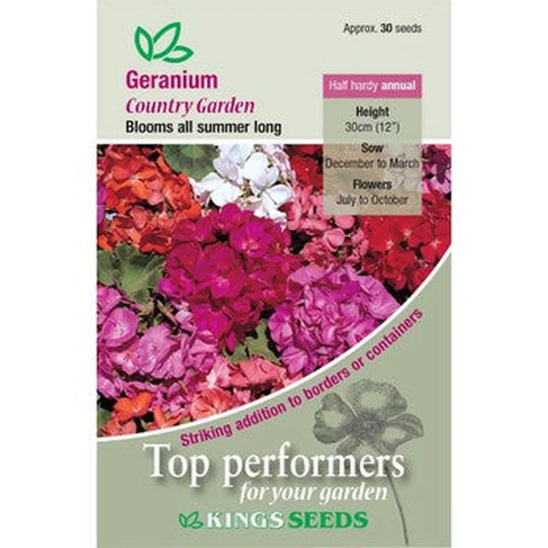 Kings Seeds Geranium, Country Garden (PM - E )