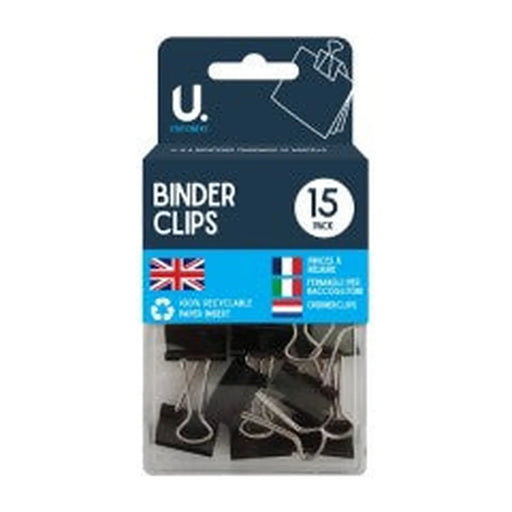 U. Binder Clips, 15pk