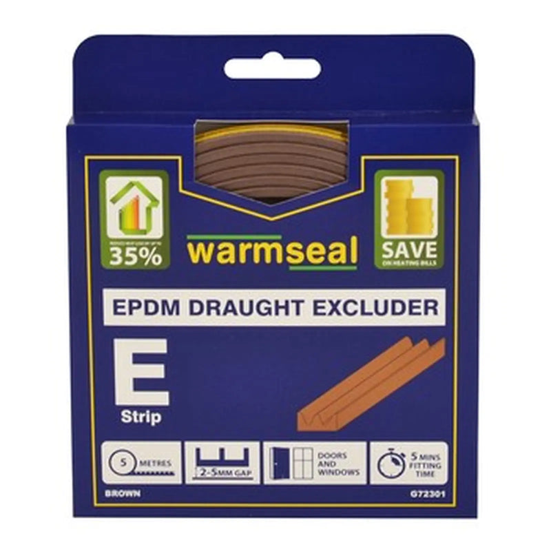 centurion EPDM Draught Excluder E Strip Brown