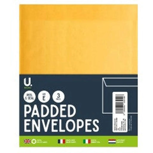U.Mailing U. Padded Envelopes Size E 220x265mm 3pk