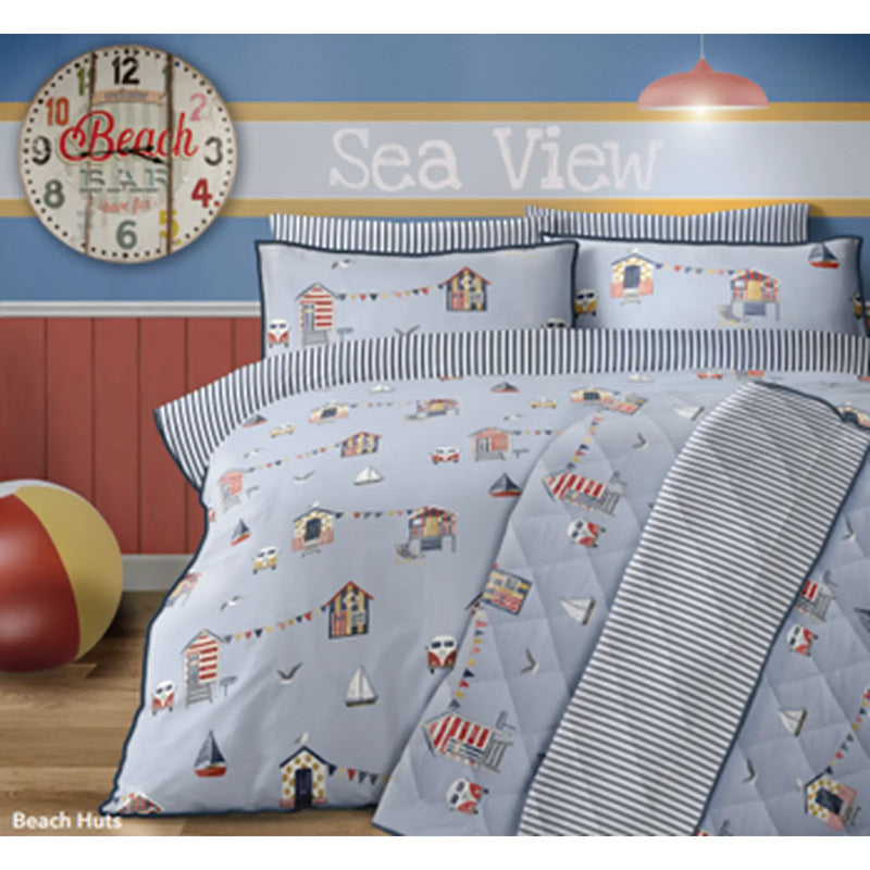 BELLISSIMO Beach Huts Double Duvet Cover Set