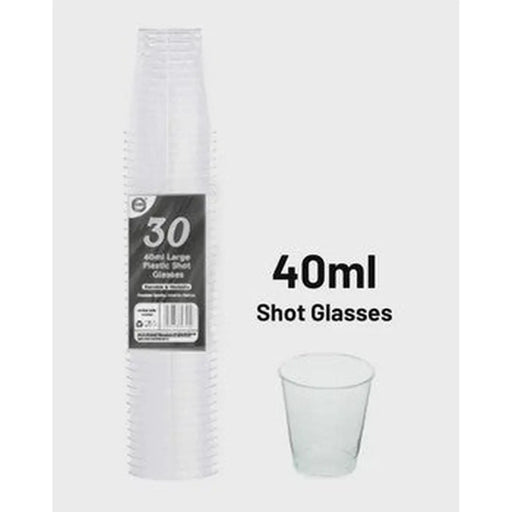 DID 40Ml Large Plastic Shot Glasses 30Pk