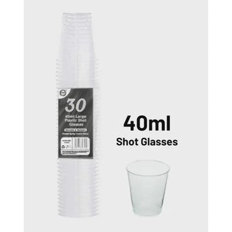 DID 40Ml Large Plastic Shot Glasses 30Pk