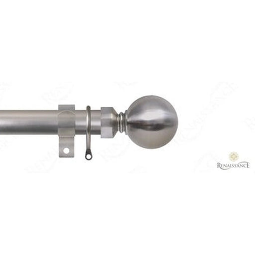 RENAISSANCE Ext 28 Curtain Pole Brushed Nickel 120-210cm