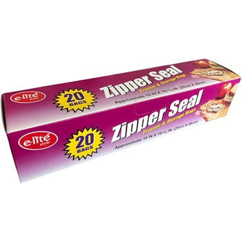 e-lite Zipper Seal Freezer & Storage Bags 20Pk