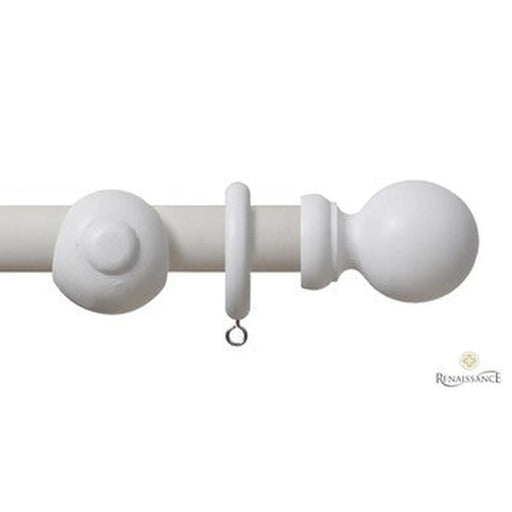 RENAISSANCE Std Wood 28mm Curtain Pole White 160cm