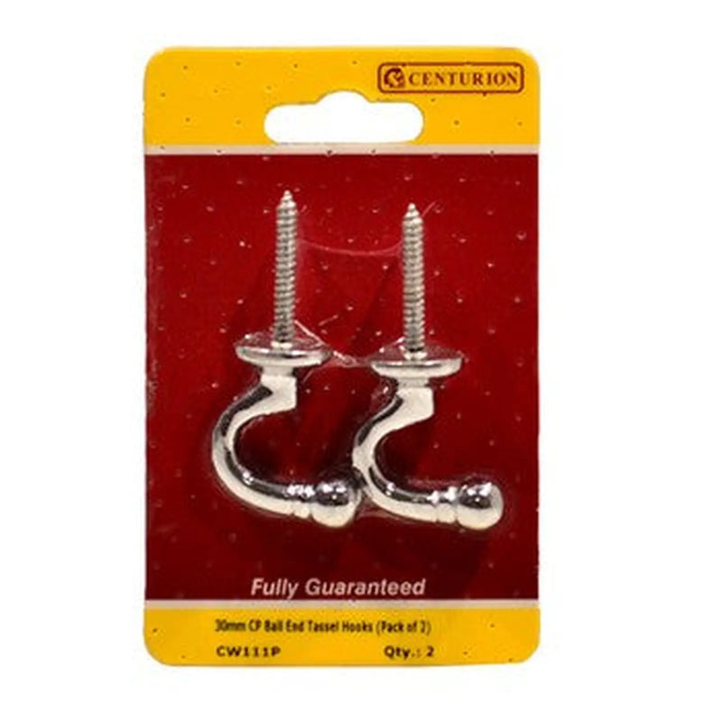 centurion 30mm CP Ball End Tassel Hooks (Pack of 2)