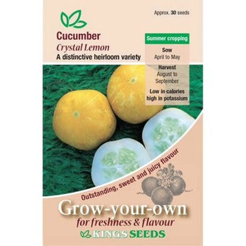 Kings Seeds Cucumber, Crystal Lemon (PM B )