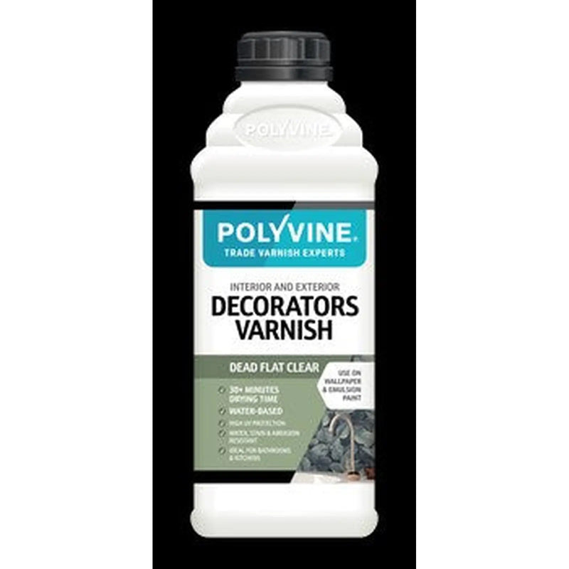 Polyvine Decorators Varnish Dead Flat Clear 1L