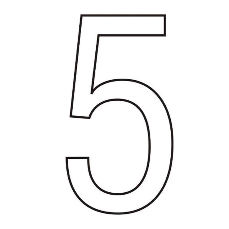 Character '5' - White Vinyl - 75mm - Pack of 10 - Min Order 2