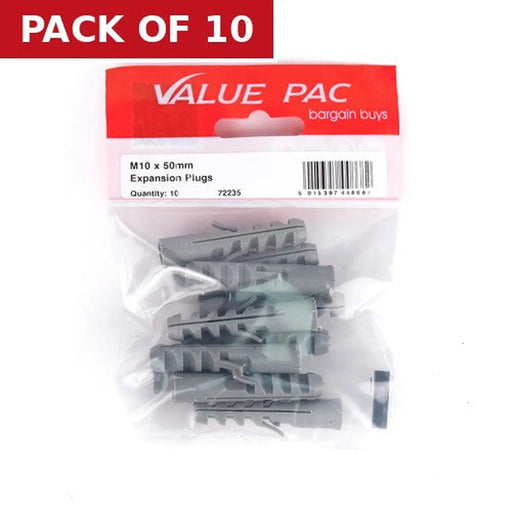 Centurion M10 x 50mm Nylon Rimless Expansion Plugs (Pack of 10)