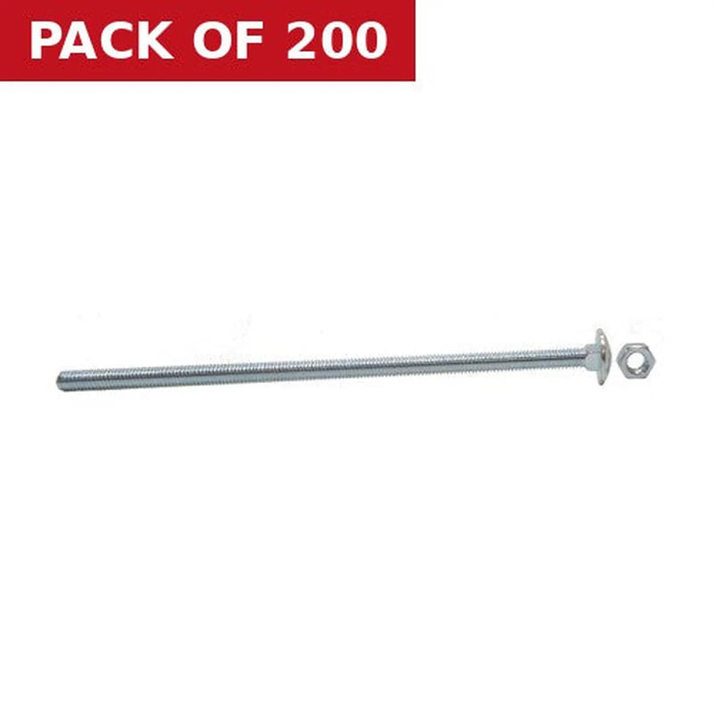 Centurion M6 x 100mm ZP Small Carriage Bolts & Nuts   (200)