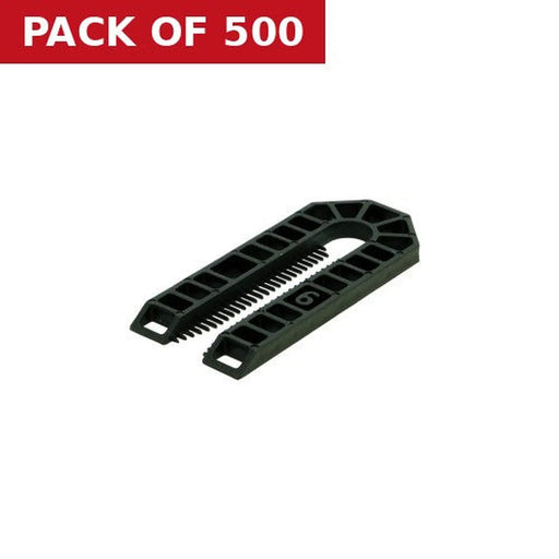 Centurion 6mm x 43mm x 100mm Black Standard 'U' Shim  (500)