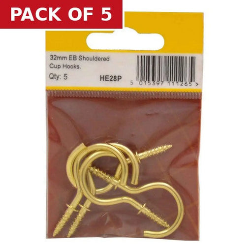 Centurion 32mm EB Shouldered Cup Hooks (Pack of 5)