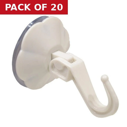 Centurion 50mm White Plastic Lever Suction Hooks  (20)