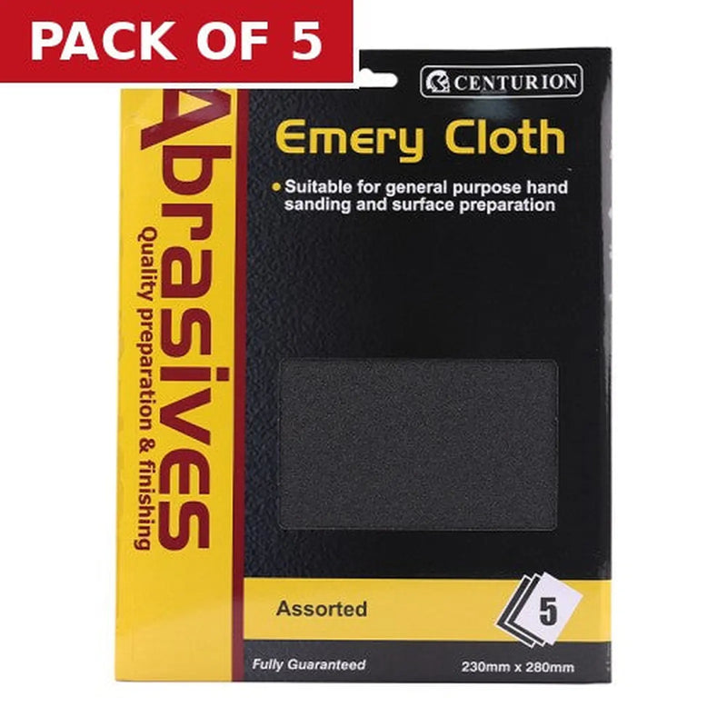 Abrasives Assorted Emery Cloths, Pack of 5