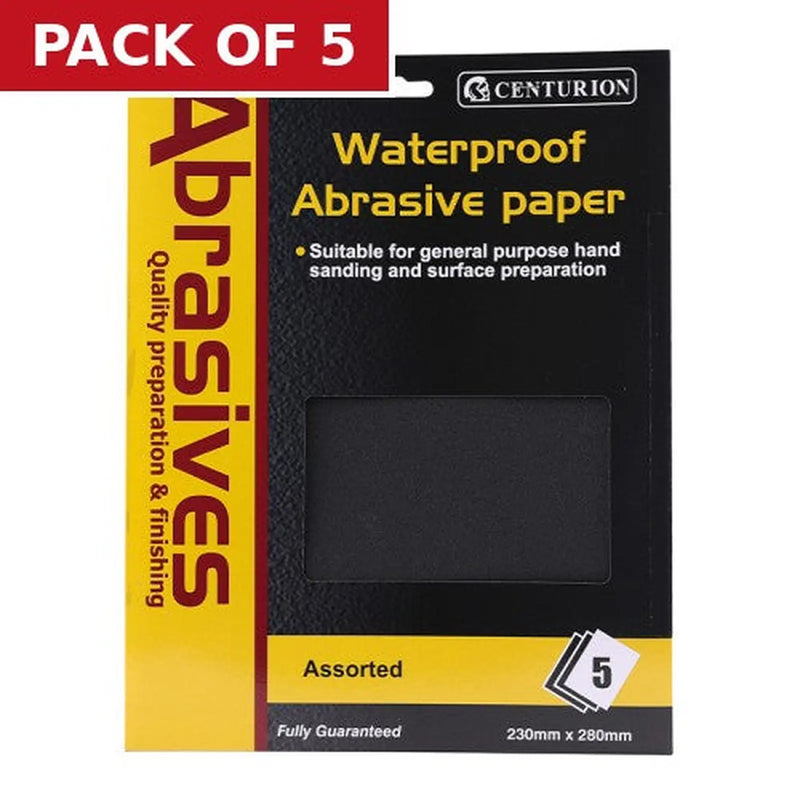Centurion Abrasives Assorted Emery Cloths, pack of 5