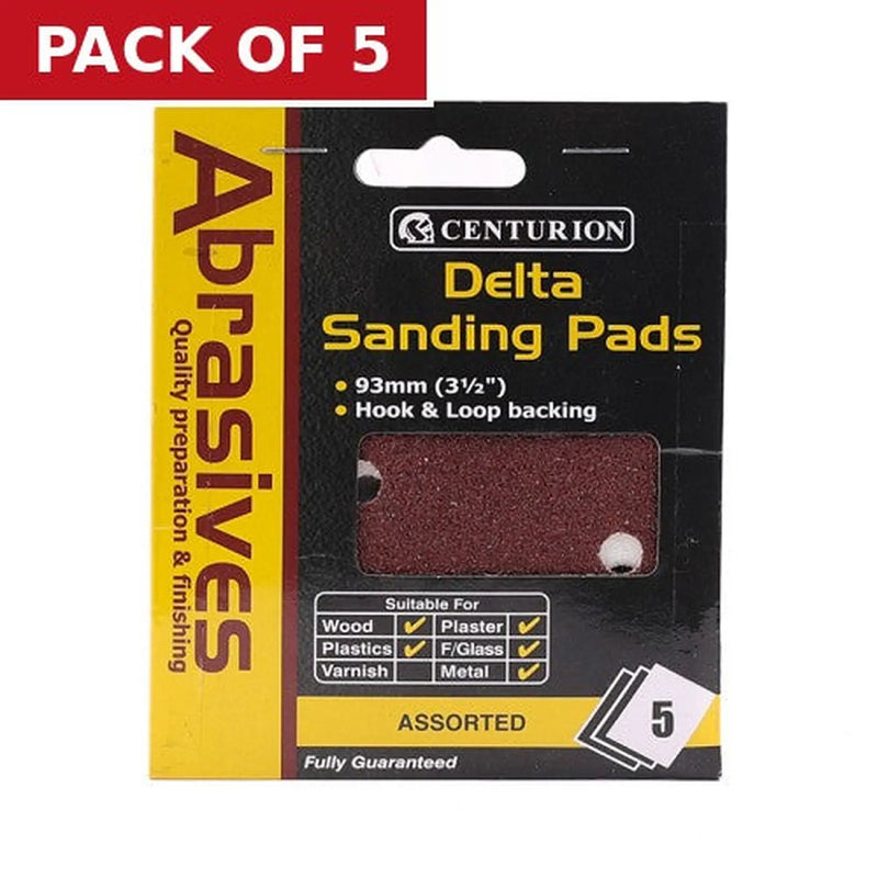 Centurion Abrasives Sanding Triangles, Assorted 90 x 90 x 90mm (Pack of 5)