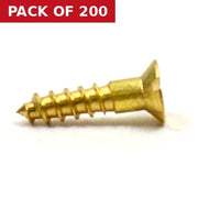 Centurion 3/8" x 2 Slotted Brass Woodscrew - Countersunk Head - (200)