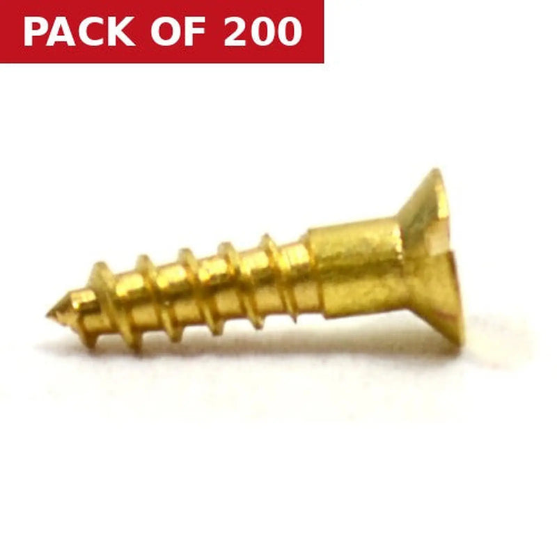 Centurion 3/8" x 2 Slotted Brass Woodscrew - Countersunk Head - (200)