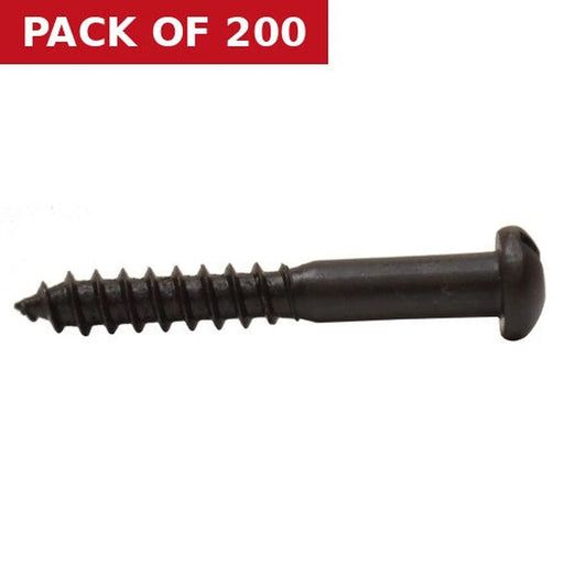 Centurion 1 1/4" x 8 Pozi Round Head Woodscrew - Black Japanned - (200)