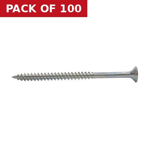 Centurion 3" x 10 ZP Cross Recessed Hardened Twin Thread Woodscrews with Countersunk Head  (100)
