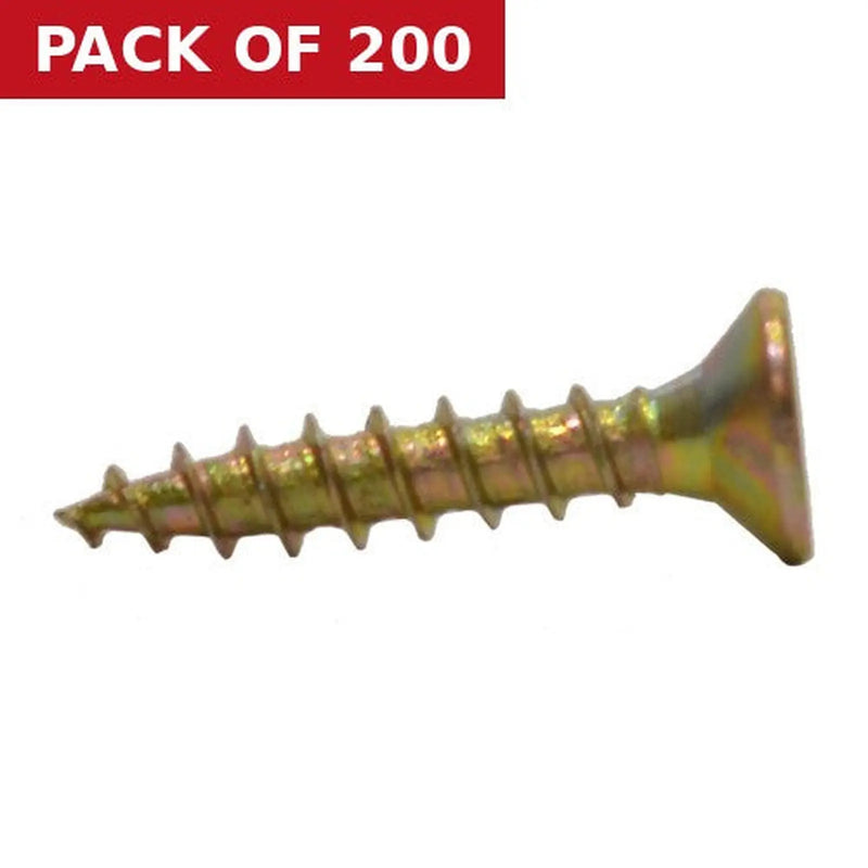 Centurion 3mm x 16mm ZYP Multi Purpose Single Thread Countersunk Pozi Screws (200)
