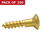 Centurion 5/8" x 6 Slotted Raised Head Woodscrew - Brass - (200)