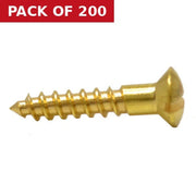 Centurion 3/4" x 6 Slotted Raised Head Woodscrew - Brass - (200)
